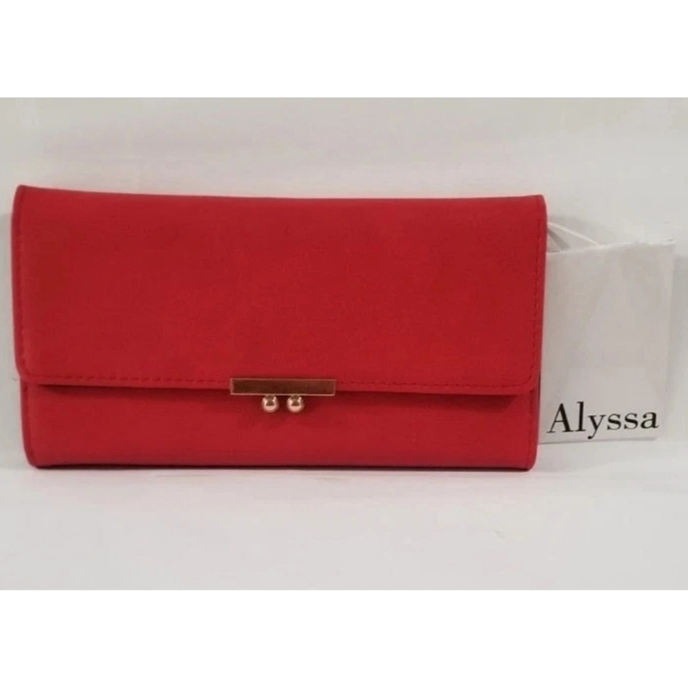 ALYSSA WOMEN'S CLUTCH WALLET CREDIT CARD COLOR CORAL